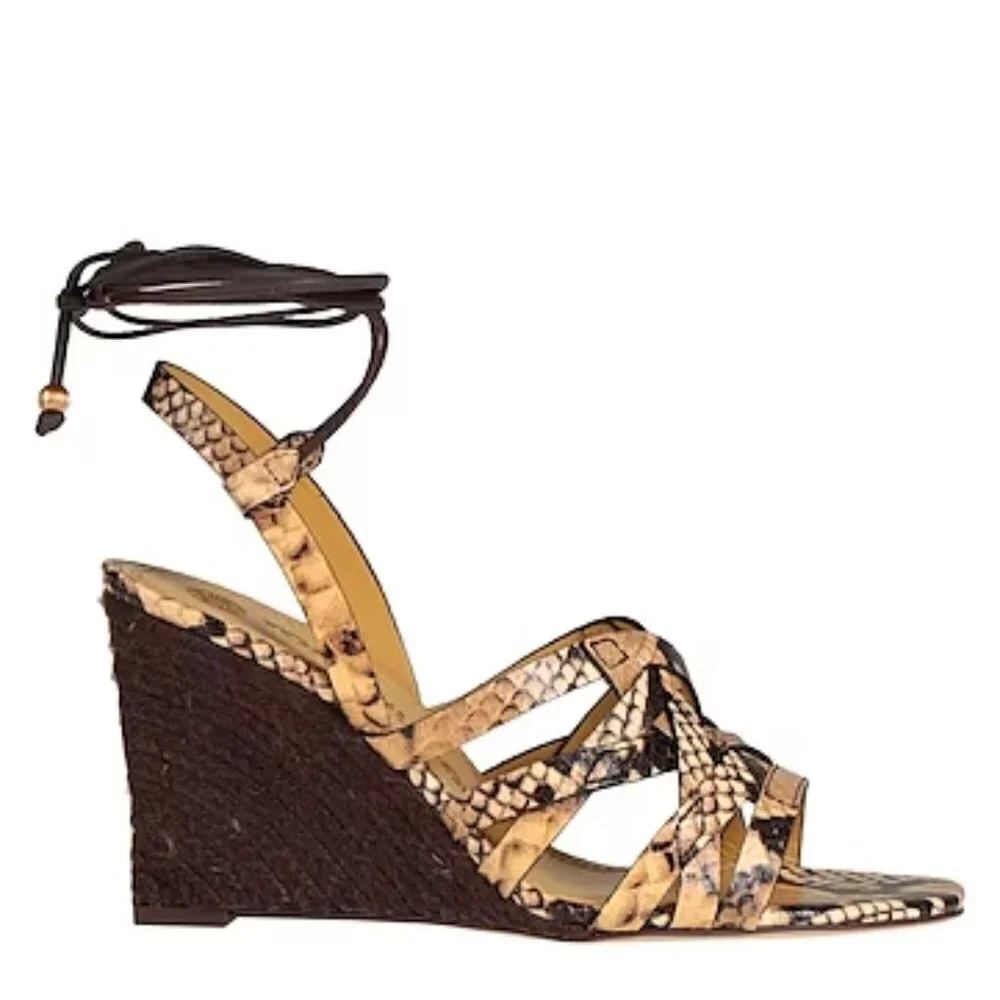 Womens Tory Burch Basket Weave Espadrille Wedge Sandals, Size: 10 NIB